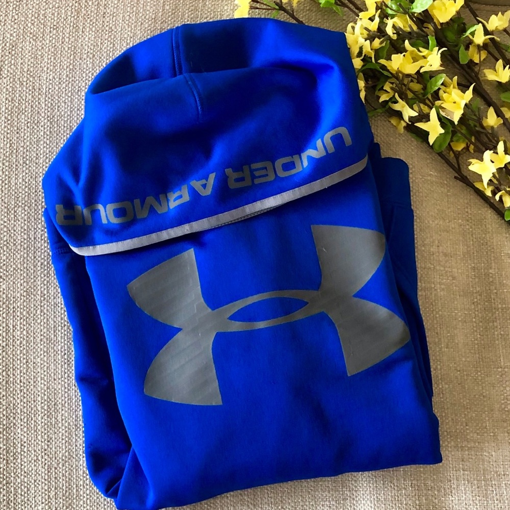Under Armour Blue and Gray Hooded Sweatshirt
